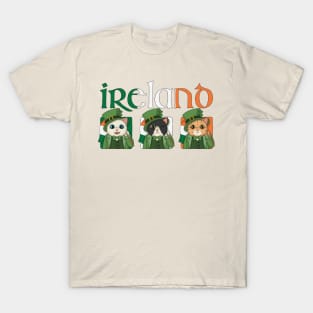 Cute Cats Flag Of Ireland T-Shirt